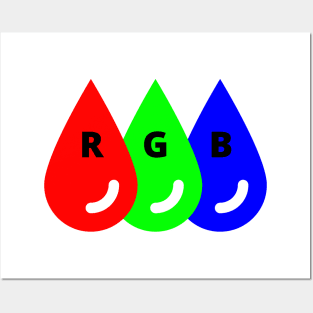 RGB colors drops Posters and Art